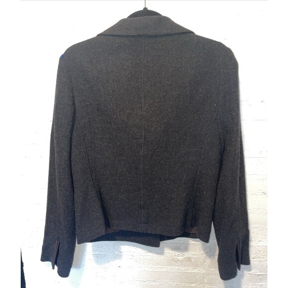 Banana Republic Wool Cropped Blazer 8 Dark Academia Preppy Classic Grandpacore - Picture 6 of 7